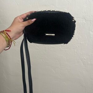 Brazilian black fur crossbody purse